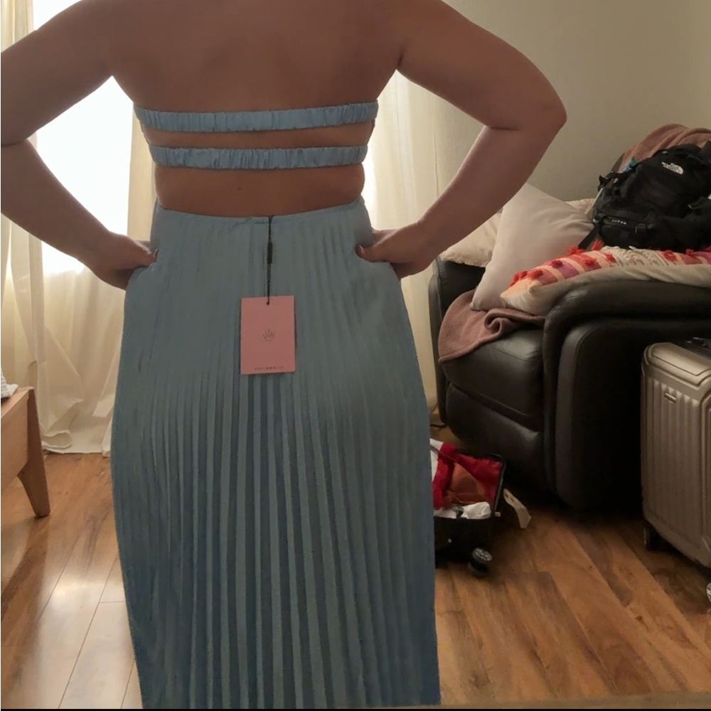 Hello Molly Light Blue Strapless Dress - Picture 4 of 4